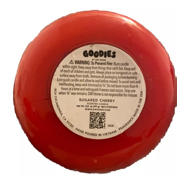 Goodies by DW Home Sugared Cherry Scented Candle Large Single Wick New - Picture 4 of 4